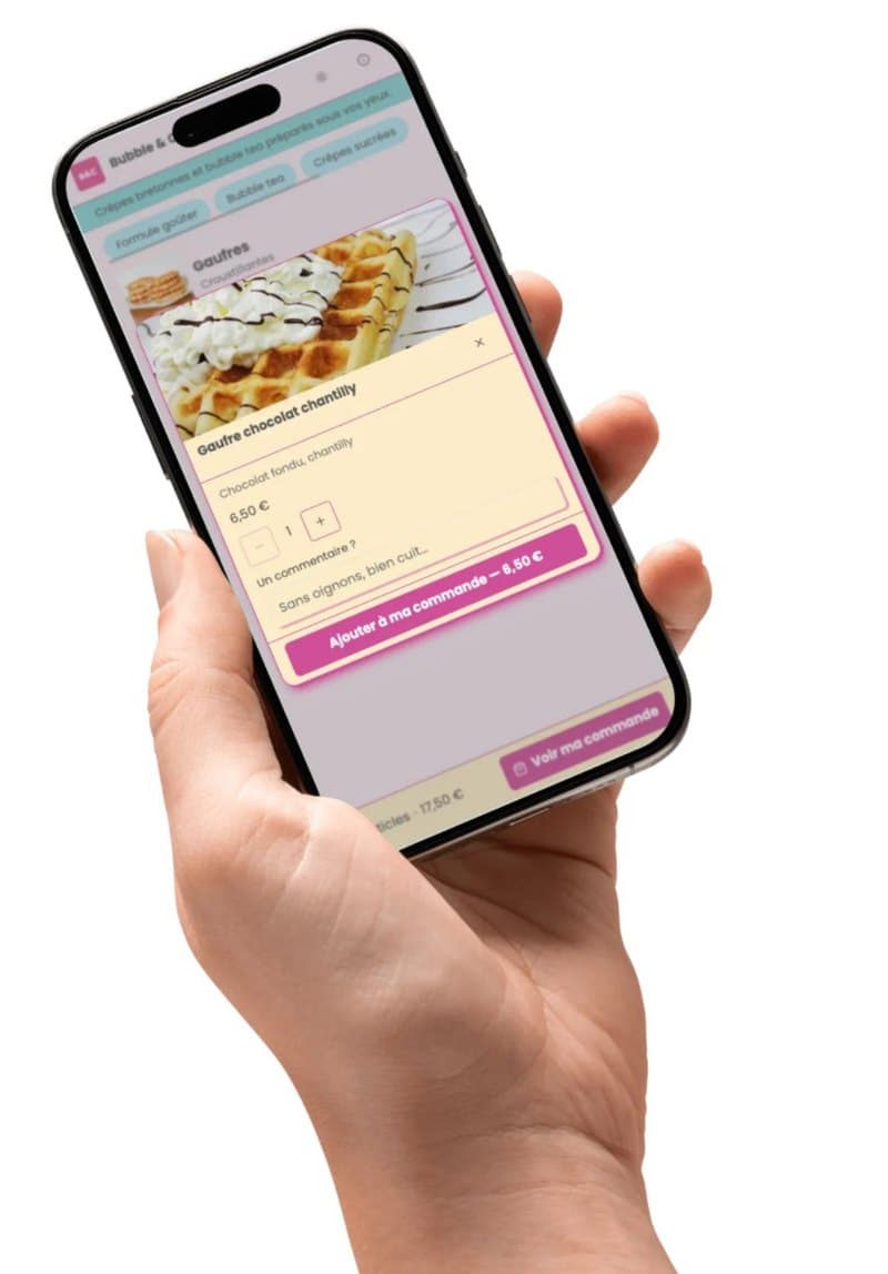 Client qui commande depuis son téléphone